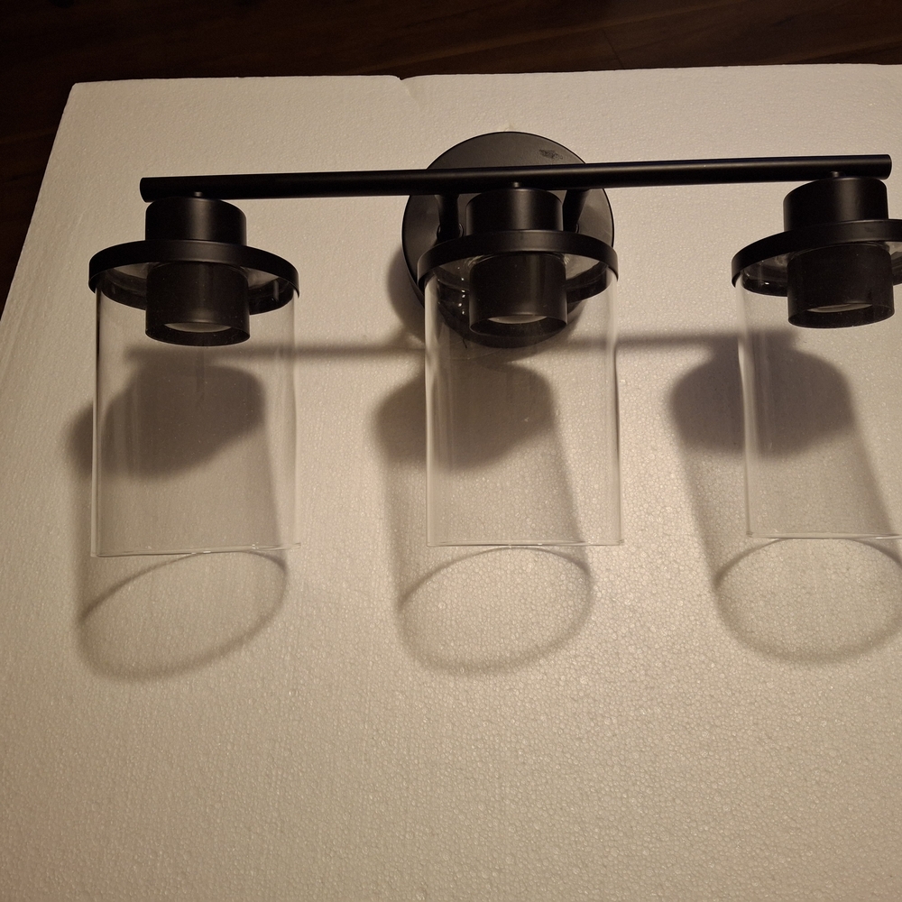 Black Triple Light Wall Fixture